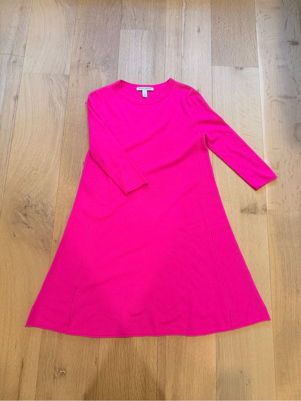 Autumn Cashmere 100% Pure Cashmere Hot Pink Sweater Dress Size Small